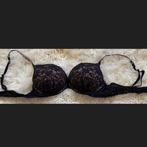 Miraculous Plunge Black lace bra Victoria Secret